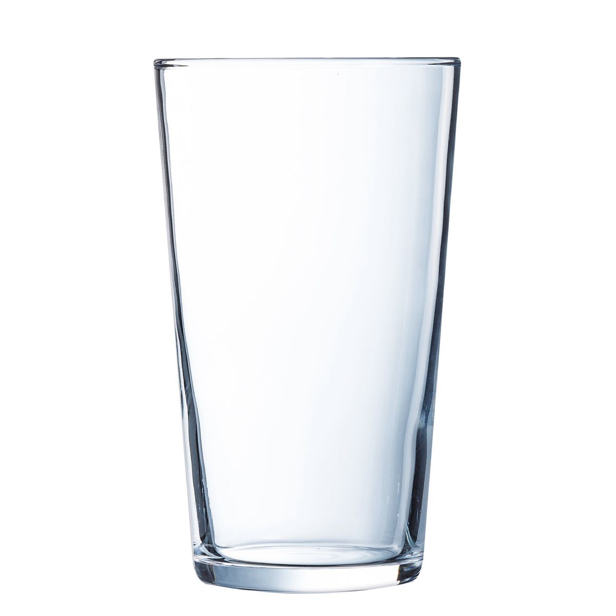 Transparent Glass Conique 64 cl. in straight front view, cylindrical glass without content. Transparent Glass Conique 64 cl. in straight front view, cylindrical glass without content.