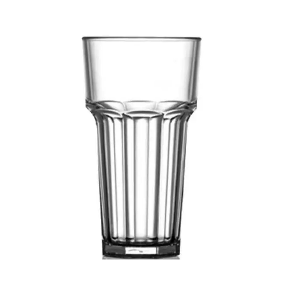 Front view of Glass Remedy High 40 cl, transparent plastic drinking glass with straight wall and flat bottom. Front view of Glass Remedy High 40 cl, transparent plastic drinking glass with straight wall and flat bottom.