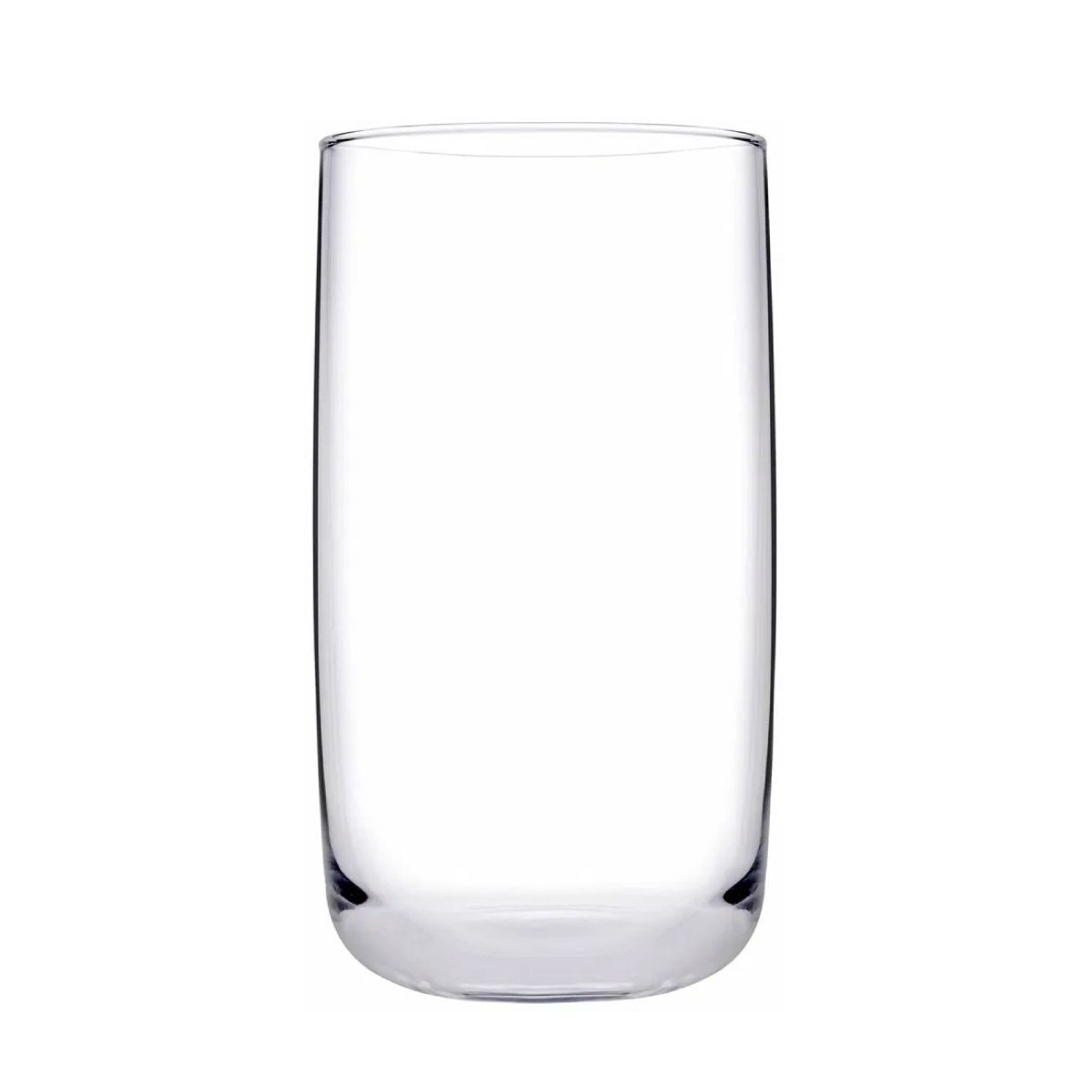 Front view of Iconic Tumbler 36.5 cl. made of clear glass, with cylindrical shape and smooth finish.