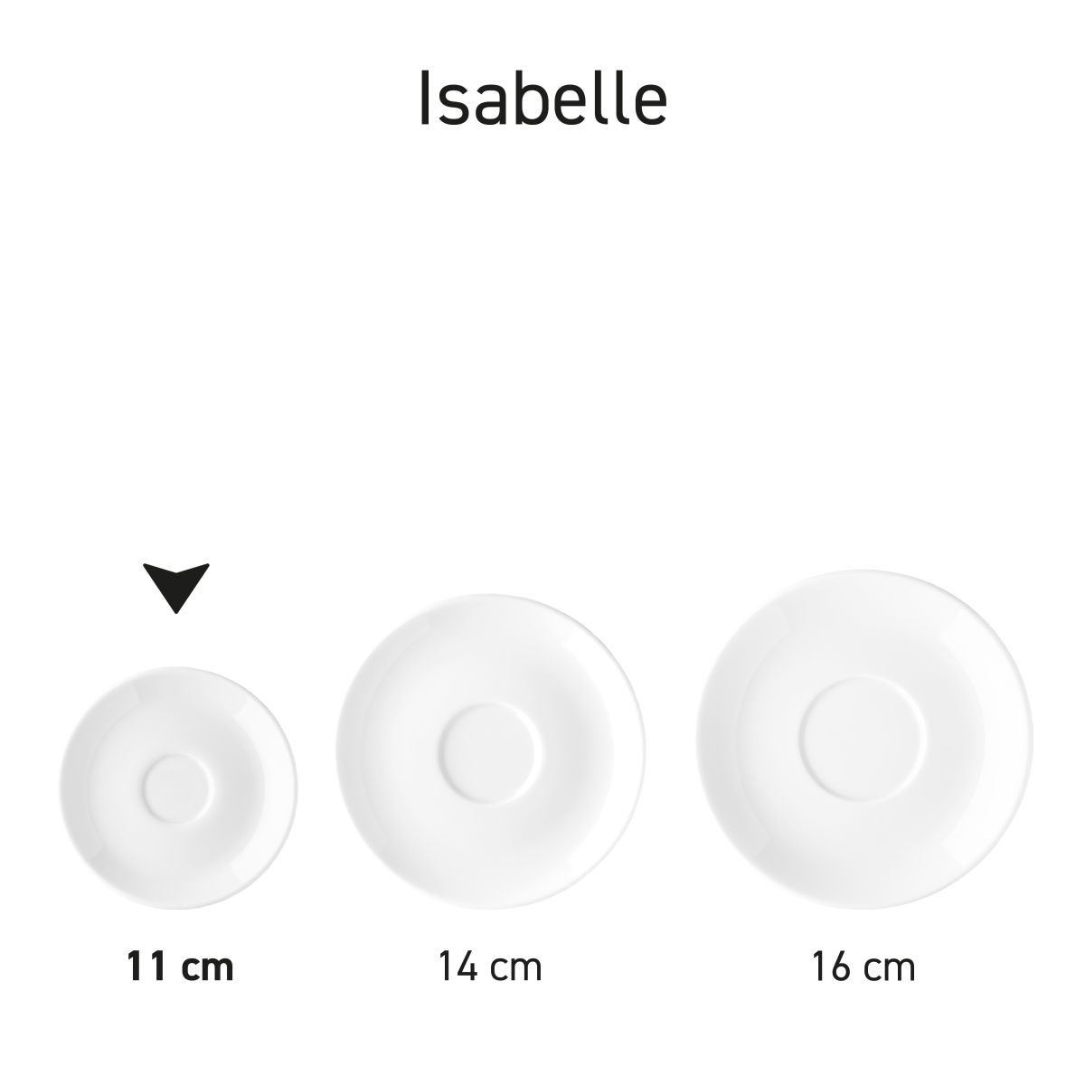 Isabelle Espresso Dish 11 cm porcelain, part of a set; several examples shown side by side