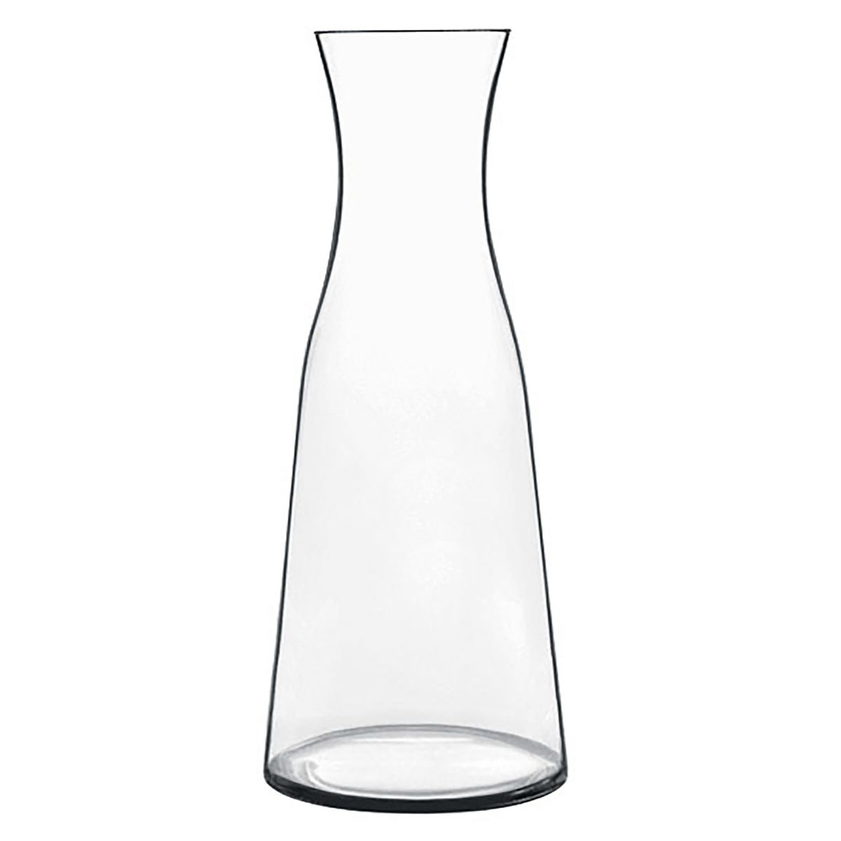 Glazen karaf Atelier 1 liter in frontaal aanzicht met lange hals en transparant, cilindervormig ontwerp. Glazen karaf Atelier 1 liter in frontaal aanzicht met lange hals en transparant, cilindervormig ontwerp.