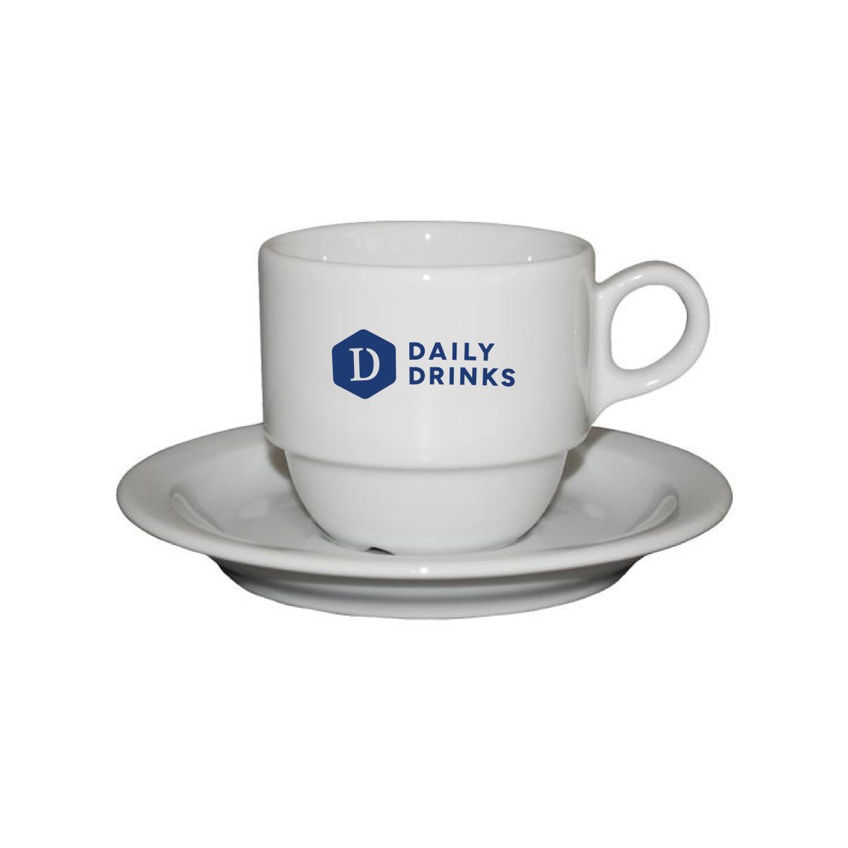 Legio Coffee white 16 cl. SET and unicoloured DailyDrinks logo visible at front.