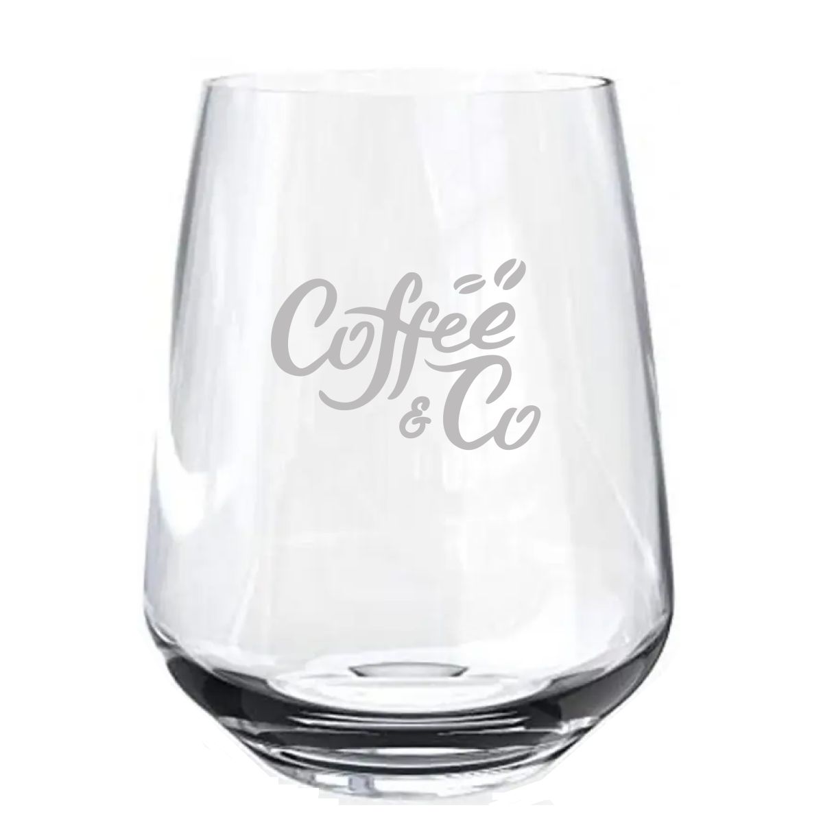 Mencia whiskyglas van 47 cl met subtiel gegraveerd CoffeeCo-logo zichtbaar op de voorkant.