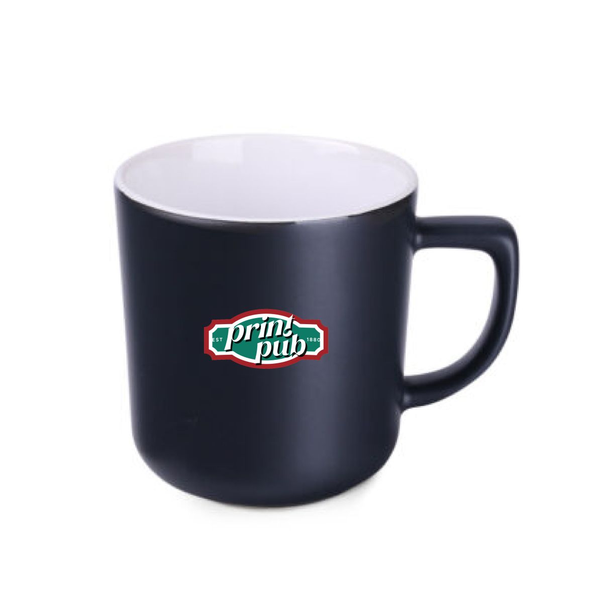 Mug Rico Supreme 25 cl made of ceramic with multi-coloured PrintPub logo printed on the front.