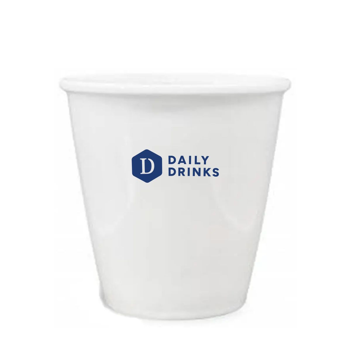 Papercup porcelain 35 cl. with one-colour DailyDrinks logo centred on the front.