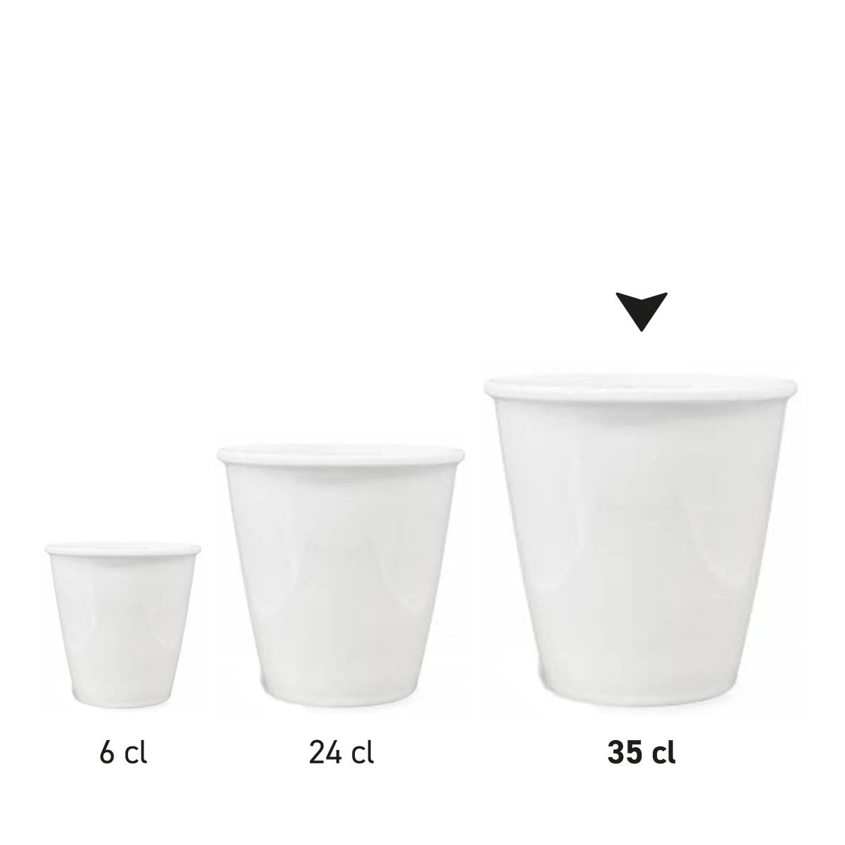 Series image shows several porcelain paper cups presented side by side.