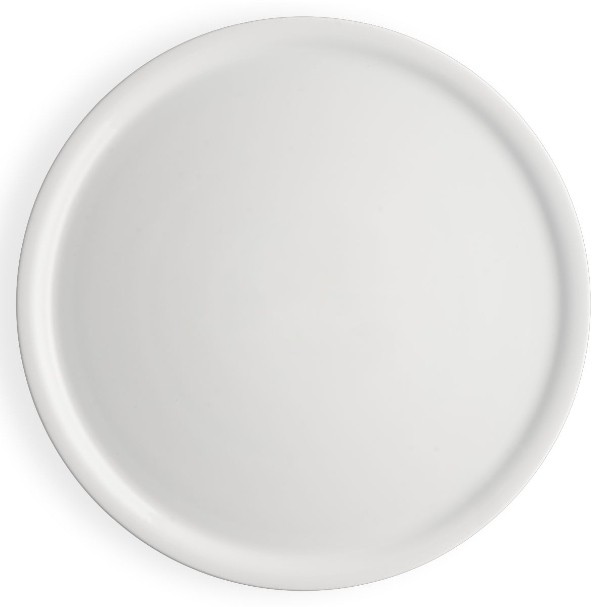 White porcelain pizza plate Essentials 32 cm in front view, round and smooth surface suitable for pizza serving