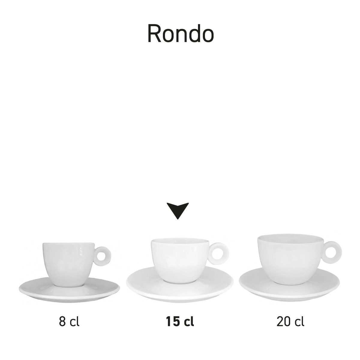 Rondo Coffee sets porcelain displayed in series with various designs side by side.