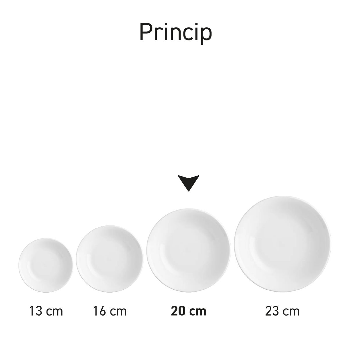 Series of porcelain bowls Princip in overview view with several variants side by side.