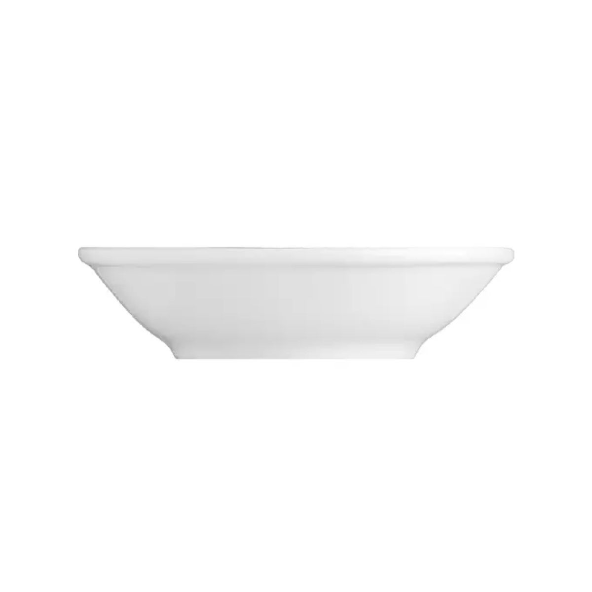 Side view of the Princip 20 cm porcelain bowl with subtly curved rim and smooth surface.
