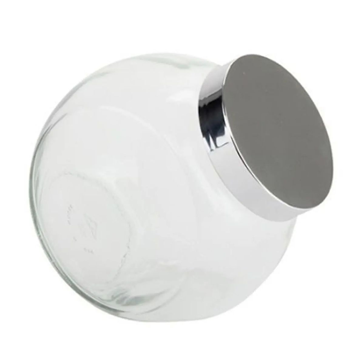 Front image of glass candy jar Sweets 2 litres with silver plastic lid, suitable for storage or presentation. Front image of glass candy jar Sweets 2 litres with silver plastic lid, suitable for storage or presentation.