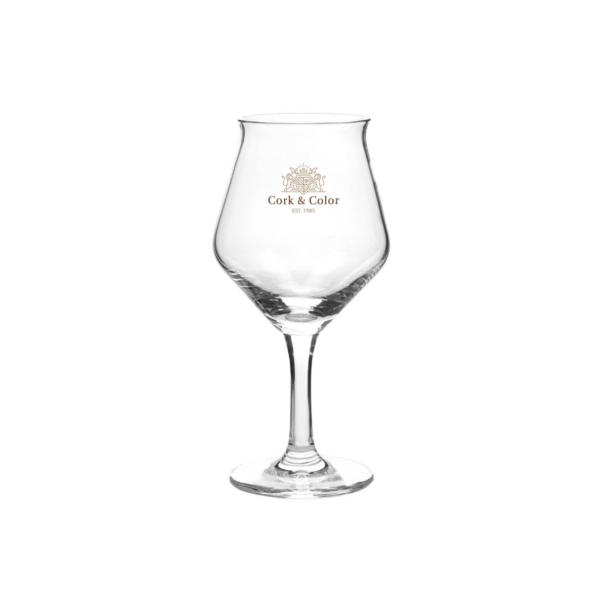 Sommelier Kelch 20 cl tap size glass with multi-coloured CorkColor logo on front panel