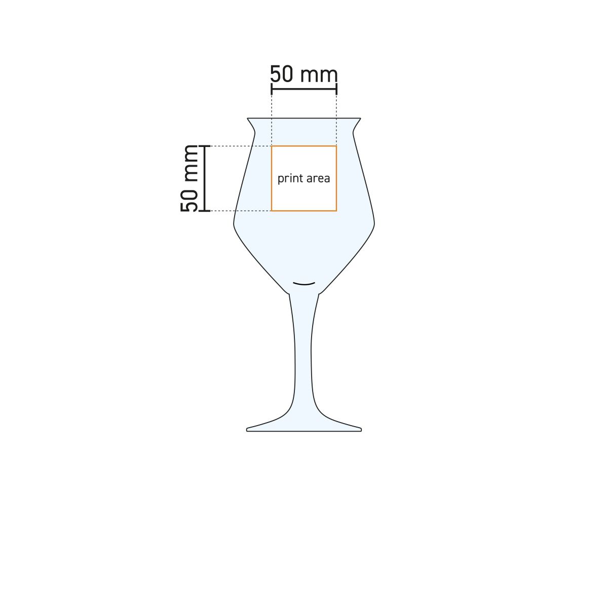Technical work drawing of the Sommelier Kelch Ritzenhoff low 30 cl tap size glass with pressure area indicator