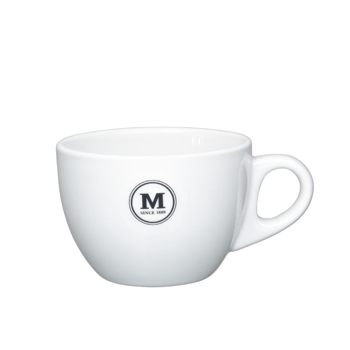Style Cappuccino Cup 19 cl porcelain with unicolour M logo on front panel