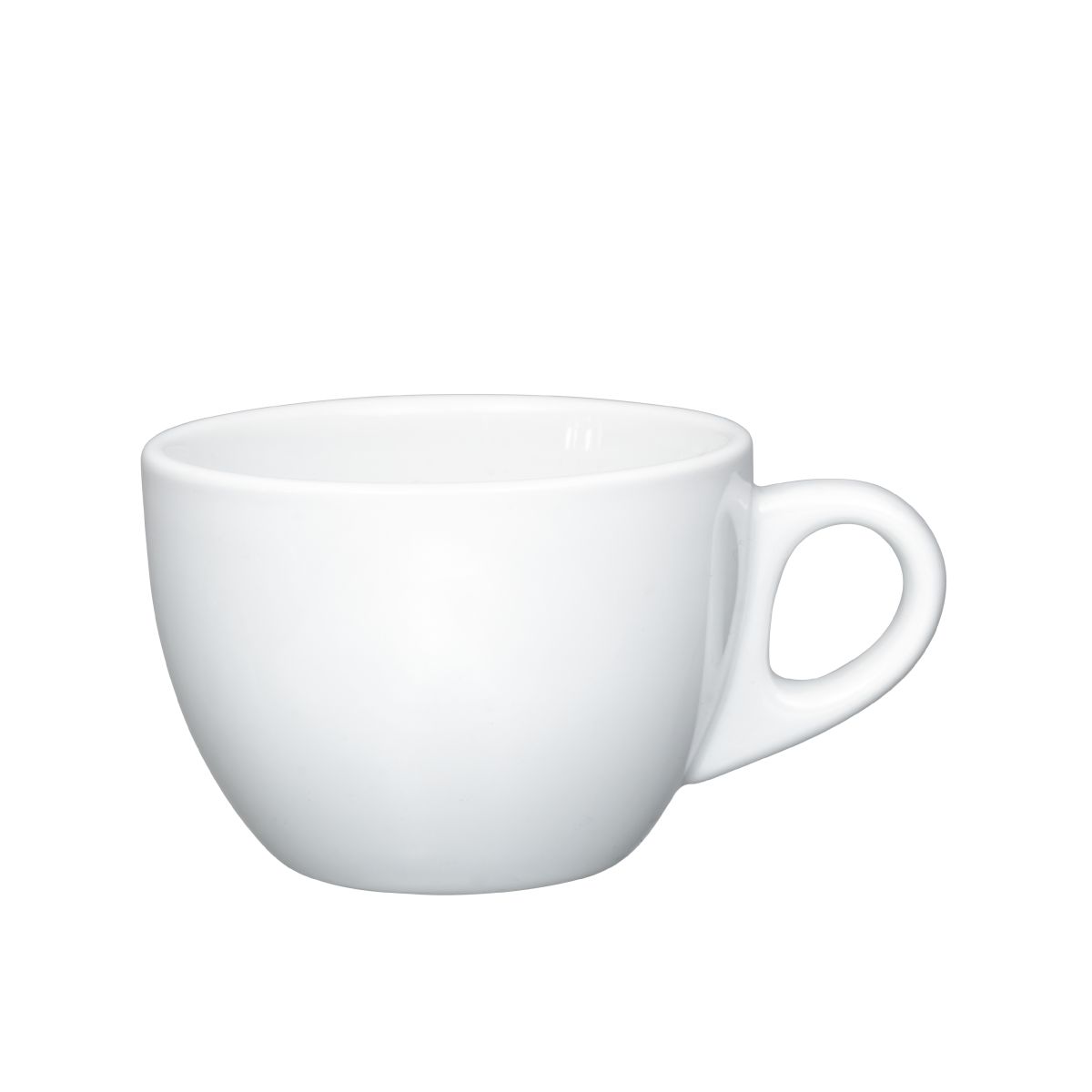 Front of Style Cappuccino cup 19 cl. in white porcelain, shown in front view.