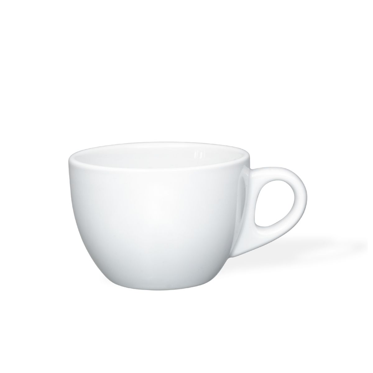 Style coffee cup 15 cl. in white, shown in front view with classic design.