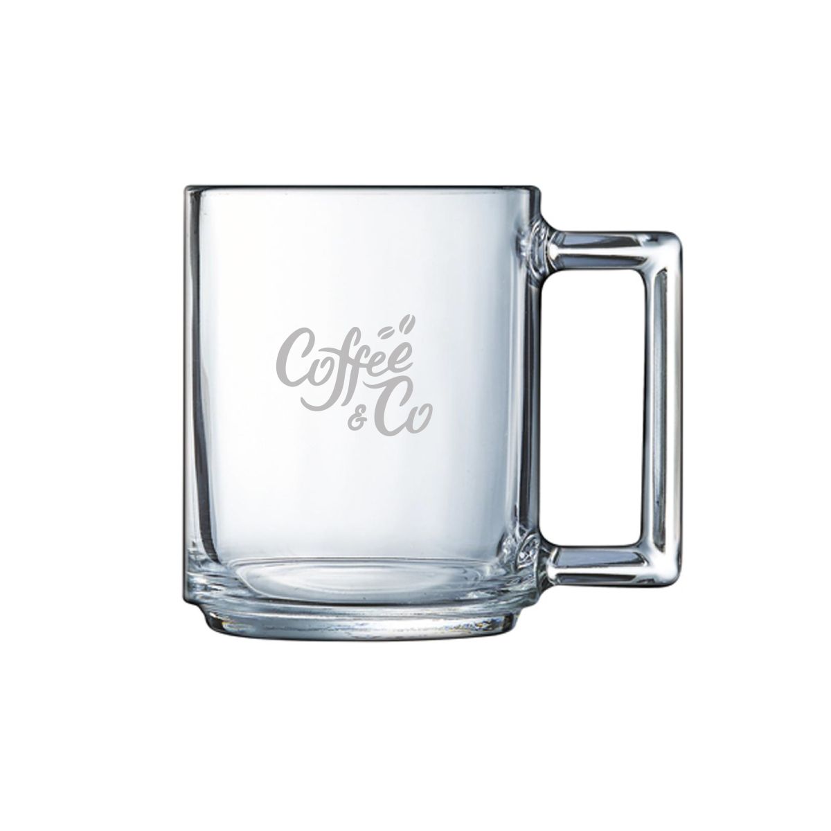 Karo tea glass 25 cl with engraved logo on the front