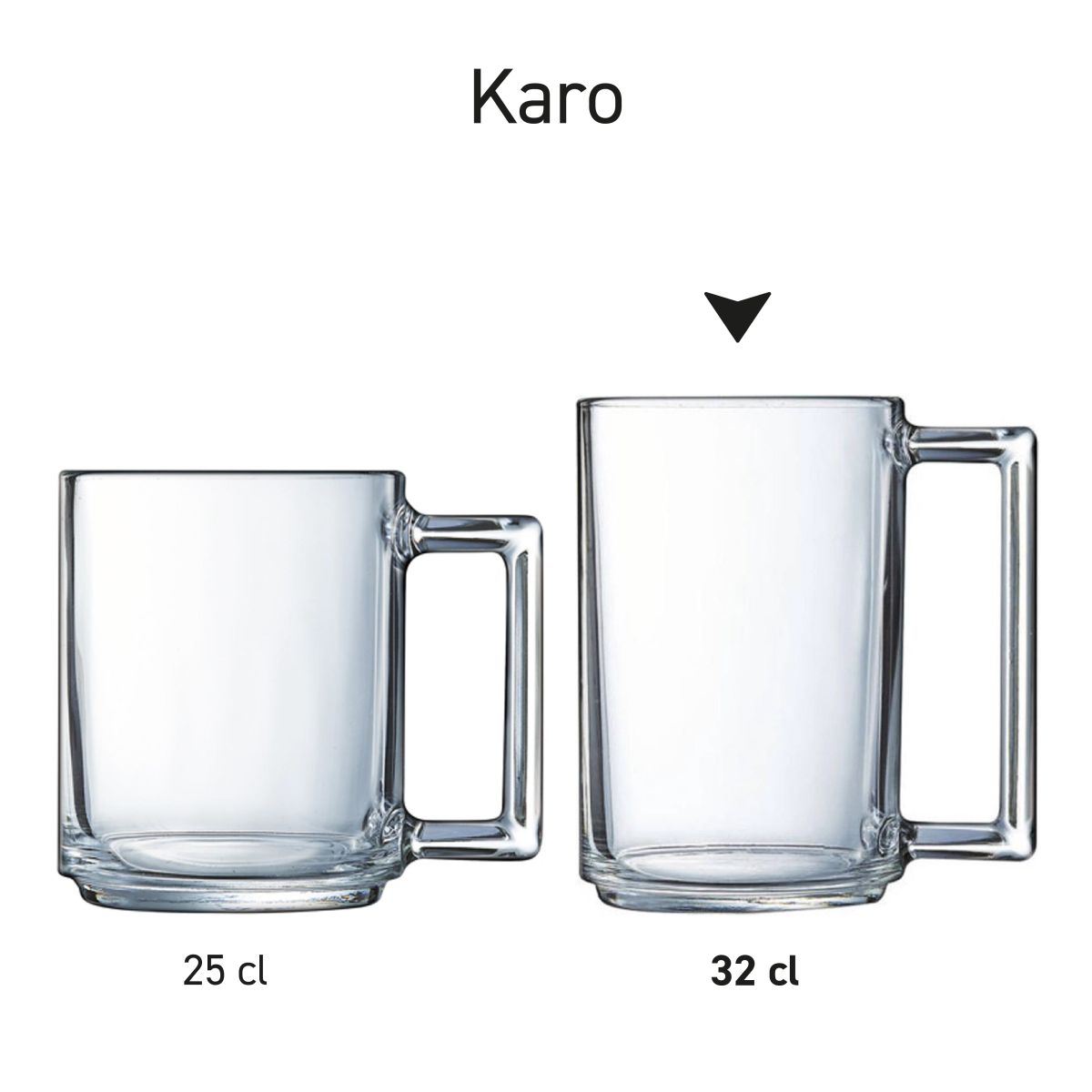 Overview of several Karo glasses presented as a series in similar style.