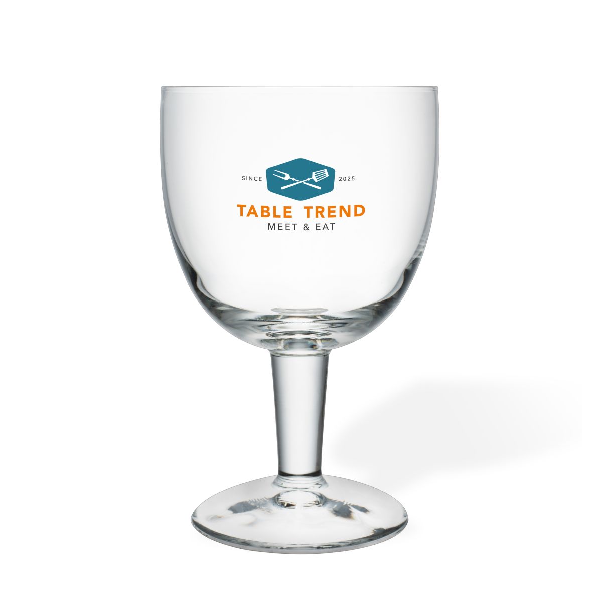 Trappist 25 cl glass with a multi-coloured TableTrend logo on the front panel