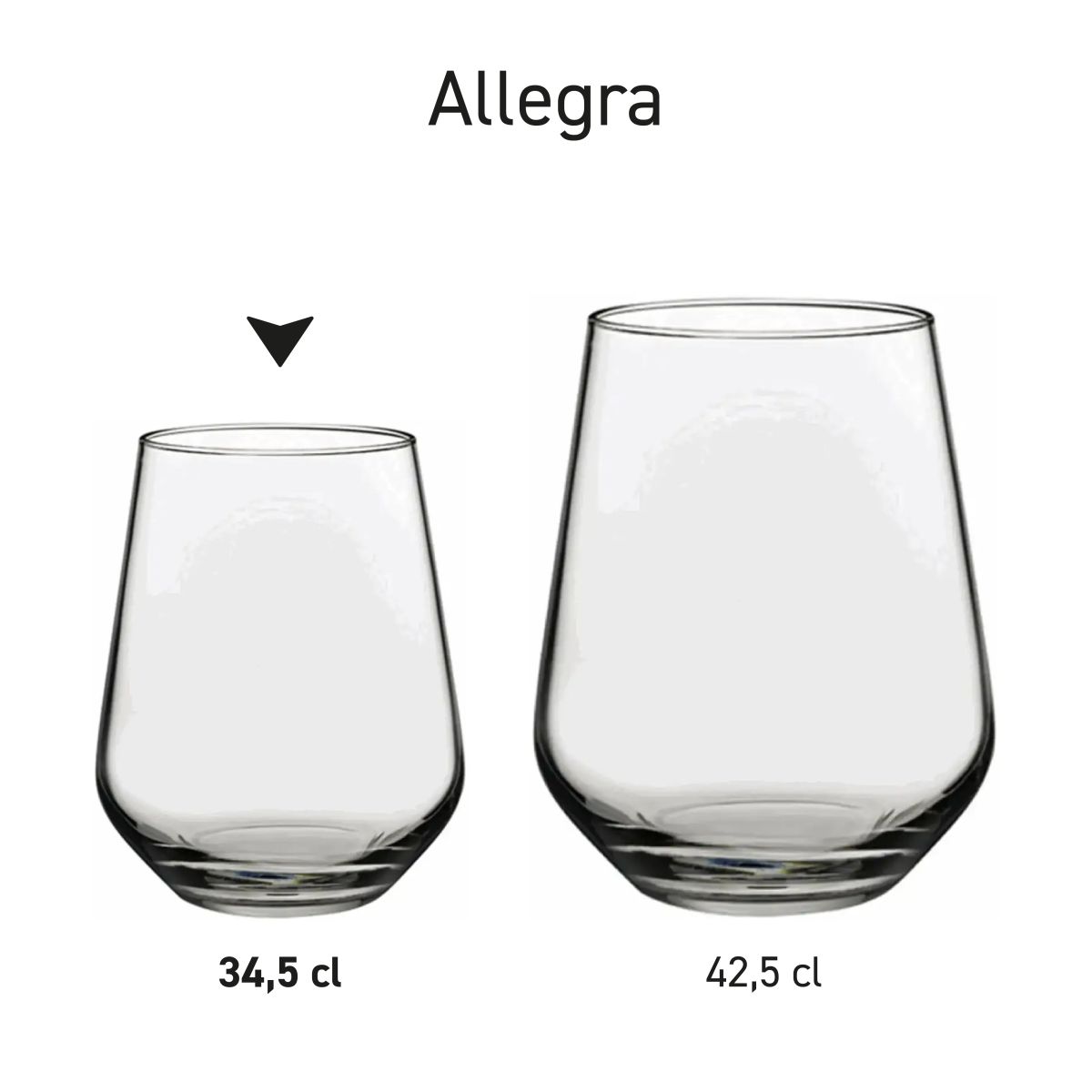 Set of several Tumbler Allegra glasses, conveniently presented as a series.