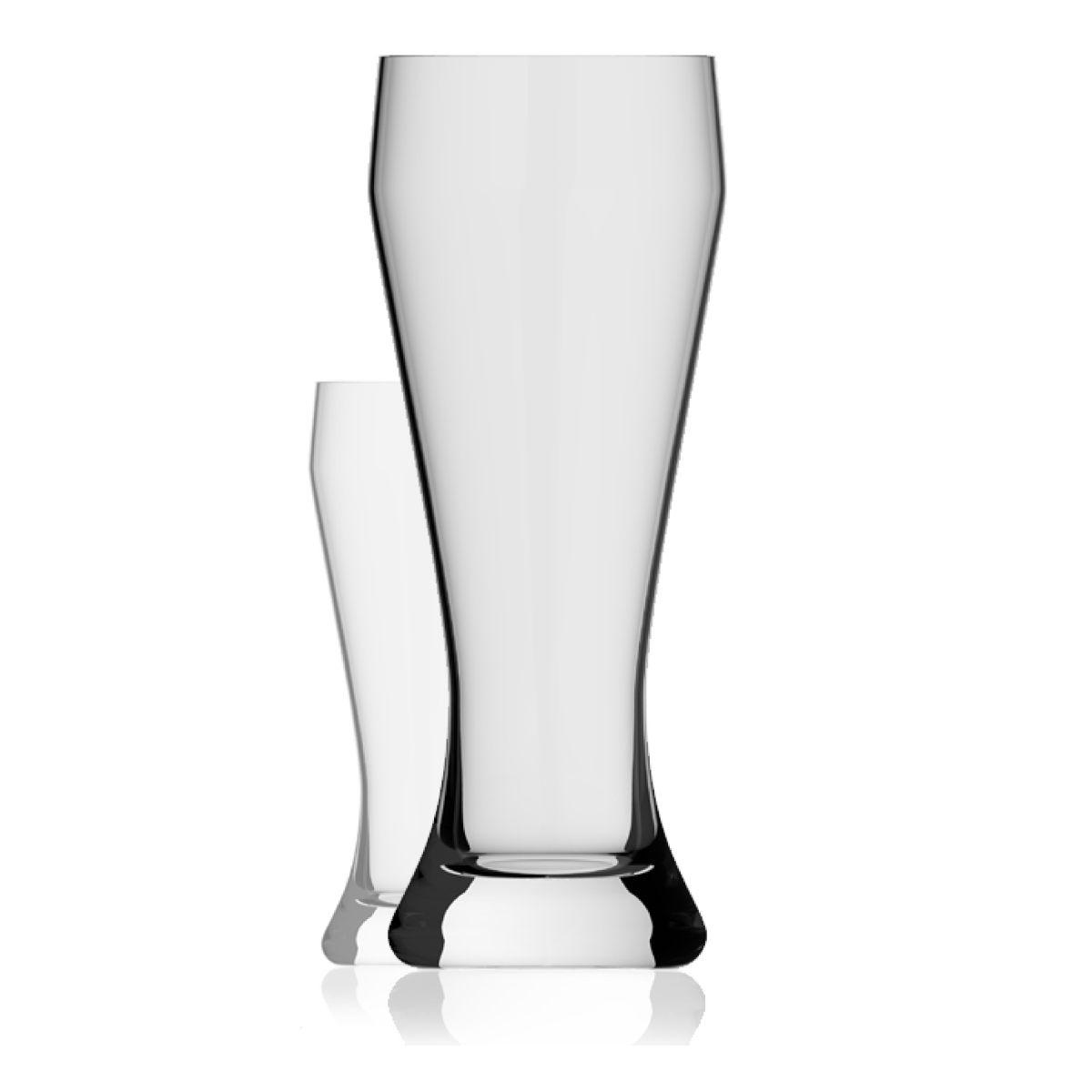 Weizenbierglas XXL 2,0 liter van transparant glas in vooraanzicht zonder bedrukking