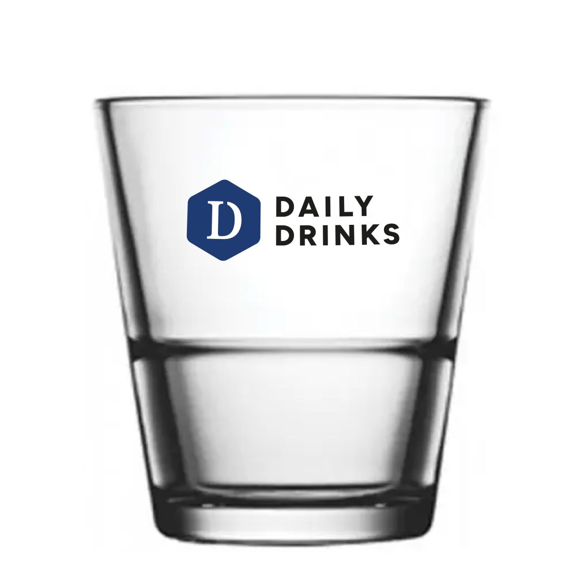 Whisky glass Grande S 41 cl. with multicoloured DailyDrinks logo printed on the front.
