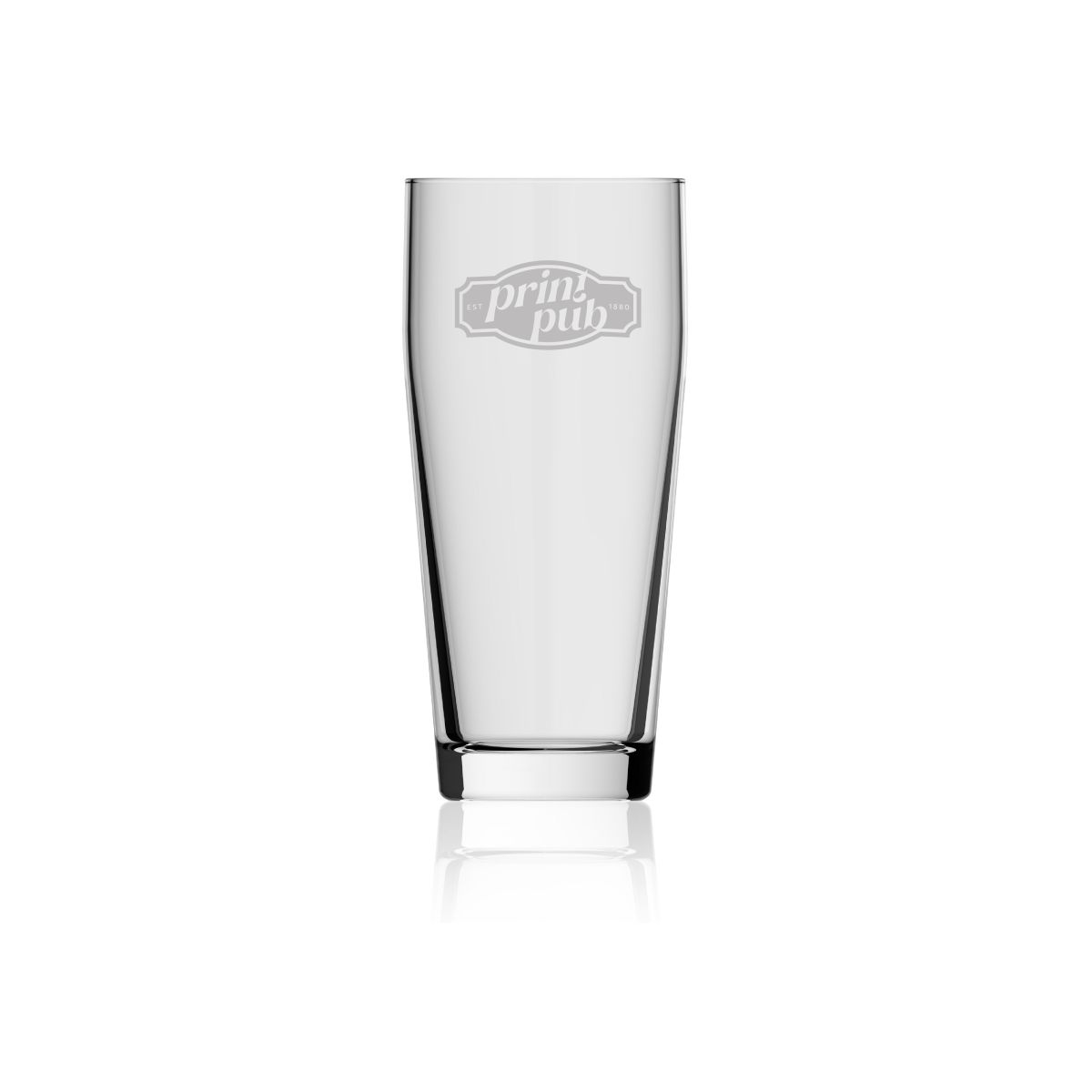 Willibecher bierglas 27 cl. glas met gegraveerd PrintPub-logo op de voorzijde