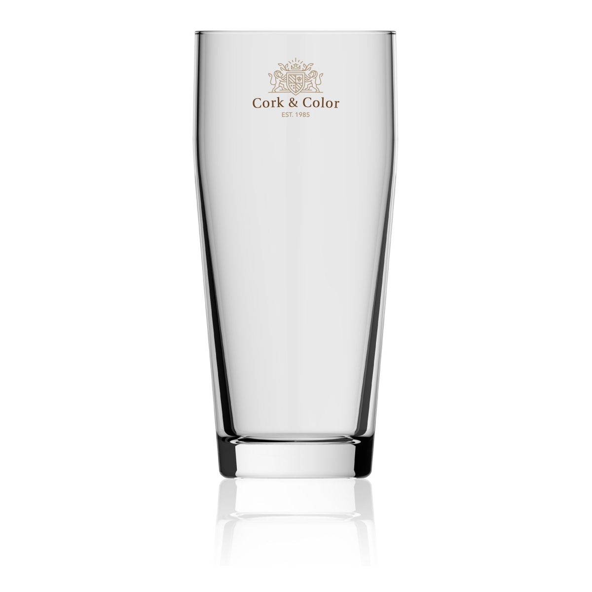 Willibecher 64 cl glas met meerkleurig CorkColor-logo op het voorpaneel