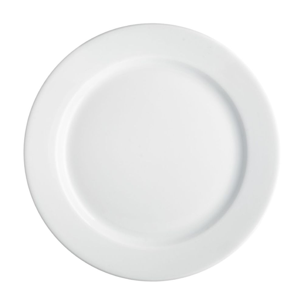 Bord brede rand wit 26,5 cm.