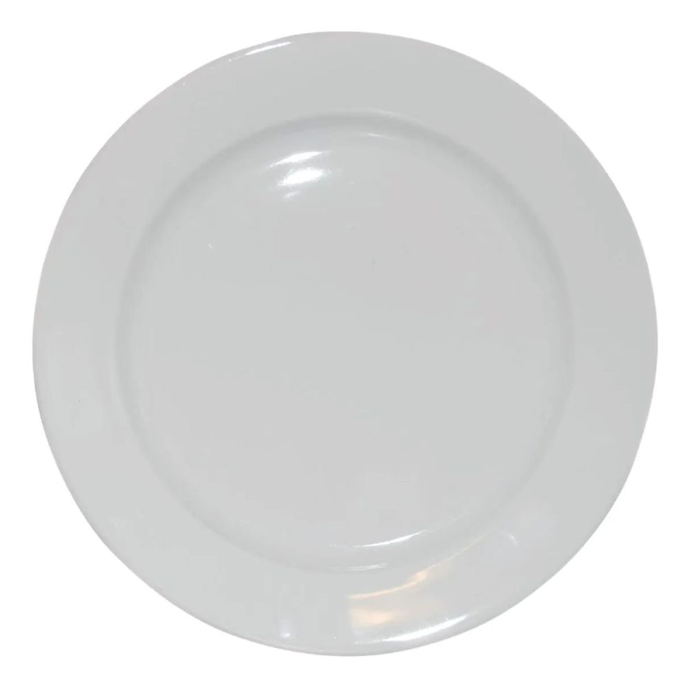 Bord brede rand wit 28 cm. bedrukken