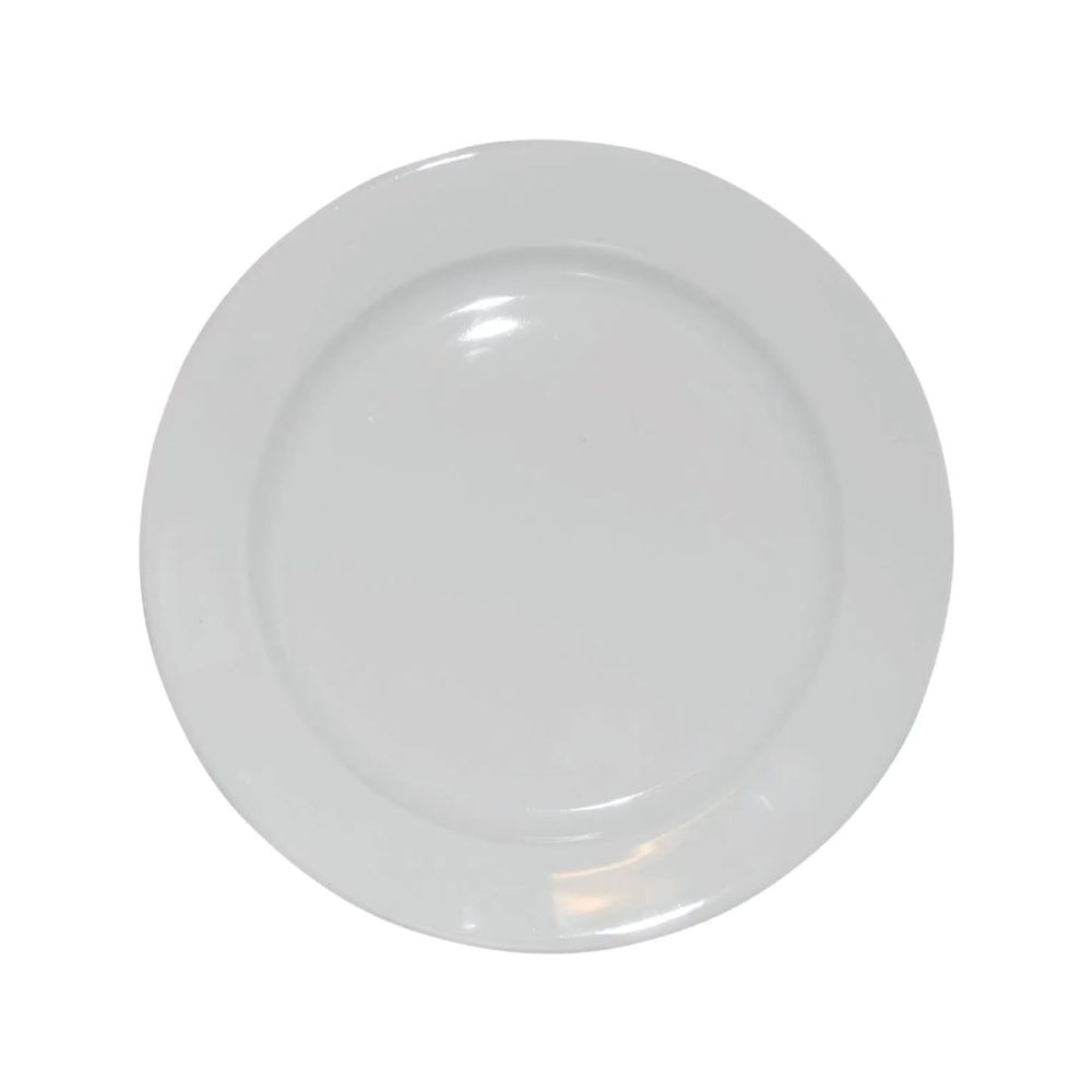 Bord Diep brede rand wit 23 cm. bedrukken