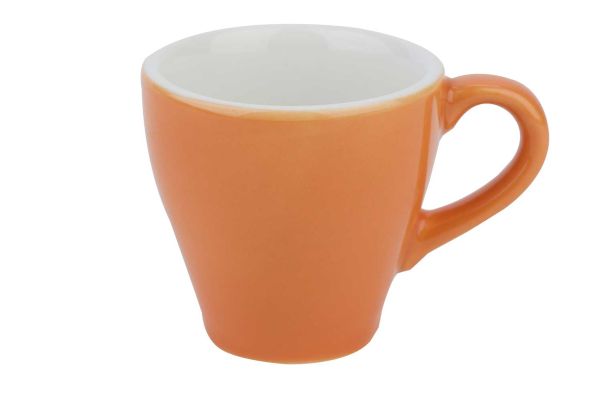 Oranje koffiekop Barista met bedrukoptie