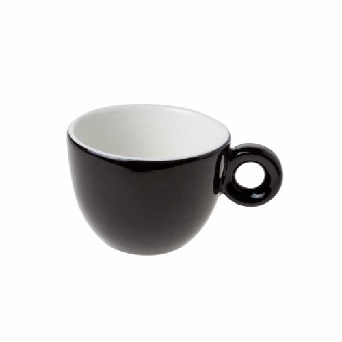 Bola koffiekop in het zwart met witte binnenzijde