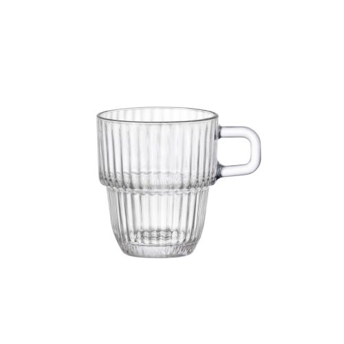 Front view of the Barshine Espresso Glass 8.9 cl. with straight shape and clear glass.