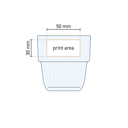 Technical diagram of Barshine Tumbler 31 cl. indicating logo position and printing area.