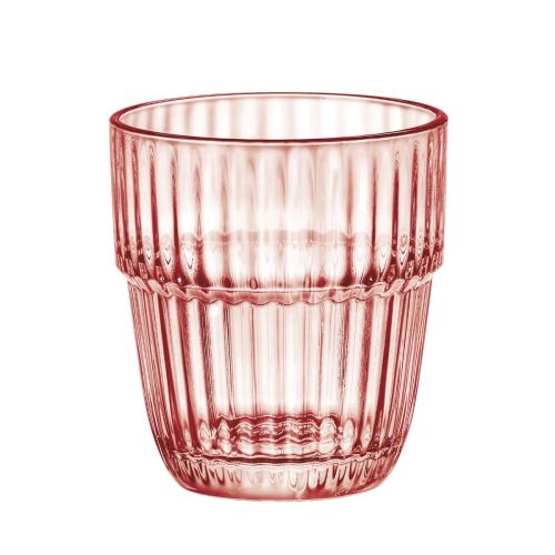 Barshine Tumbler glass 31 cl. in clear orange glass, straight front view with symmetrical and smooth design.