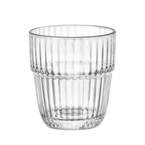 Barshine Tumbler glass 31 cl. in clear transparent glass, straight front view with symmetrical and smooth design.