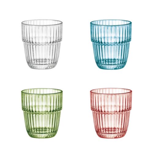 Barshine Tumbler glass 31 cl. presented in several colour variations with differences in logo and glass.