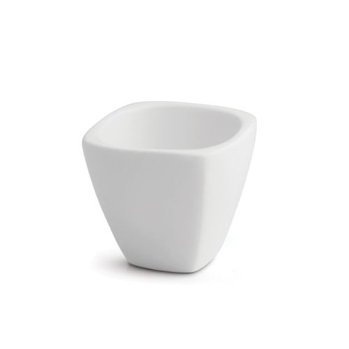 Squito porcelain egg cup in front view, with smooth finish and compact round shape.