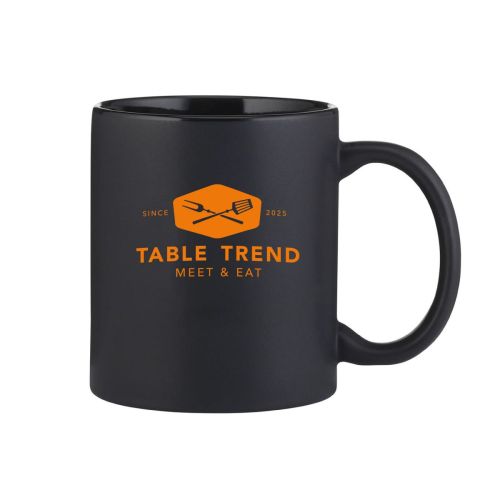 Kitty mug matt 35 cl. porcelain with single-colour TableTrend logo printed on the front view.