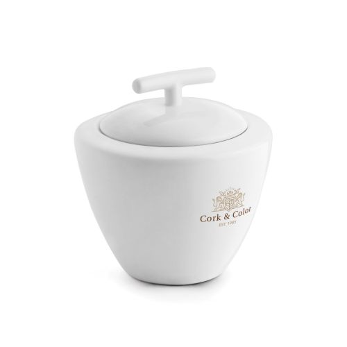 Porseleinen suikerpot Squito 35 cl met CorkColor logo in meerdere kleuren op de voorzijde.