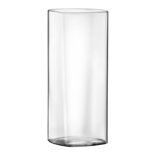 Vooraanzicht van de Top Class Tumbler vierkant 41 cl. een transparant drinkglas met rechte hoeken en dikke bodem.