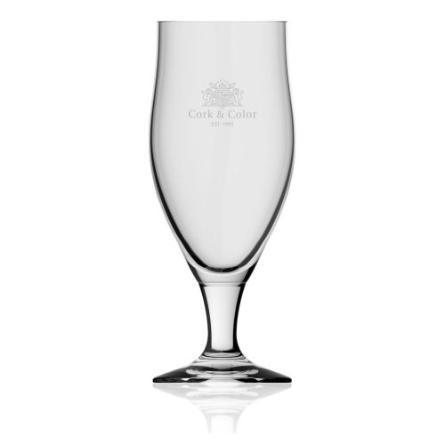 Bierglas Avano 66 cl glas met gegraveerd CorkColor-logo op de voorzijde