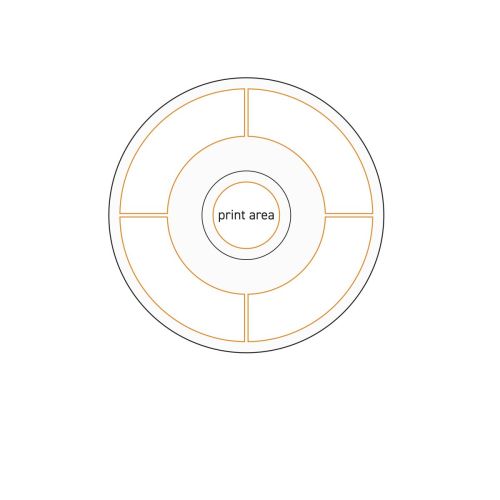 Technische werktekening met aanduiding van drukgebied op Baristo Cappuccino Schotel 15,5 cm.