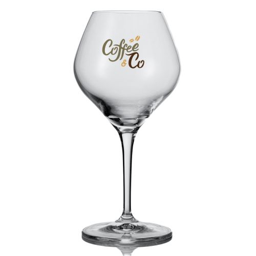 Glas van 56 cl met meerkleurige bedrukking van CoffeeCo op de voorzijde van het Amoron bierglas. Glas van 56 cl met meerkleurige bedrukking van CoffeeCo op de voorzijde van het Amoron bierglas.