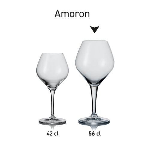 Set van Amoron glazen overzichtelijk opgesteld als uniforme serie. Set van Amoron glazen overzichtelijk opgesteld als uniforme serie.