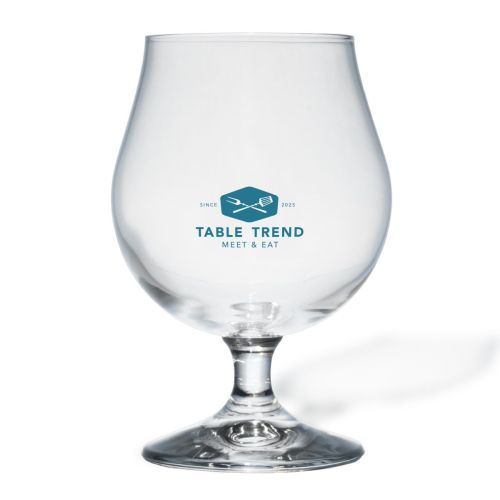 Breughel beer glass 48 cl. with one-coloured TableTrend logo on the front, centred on the glass surface.