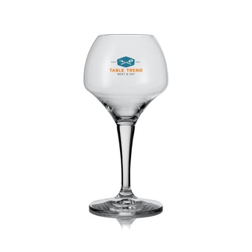 Transparent beer glass Norbert 54 cl. with multi-coloured TableTrend logo on the front of the glass.