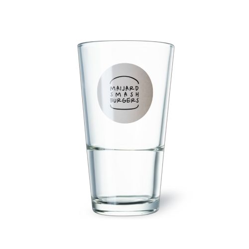 Bierglas Vaasje stapel 25 cl. met meerkleurig Maijard-logo op het voorpaneel