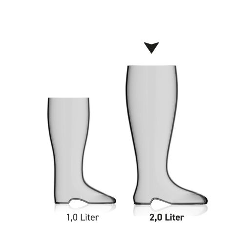 Bierlaars 2,0 liter glas in serie met meerdere exemplaren naast elkaar getoond